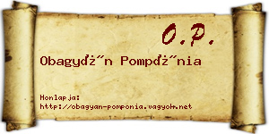 Obagyán Pompónia névjegykártya